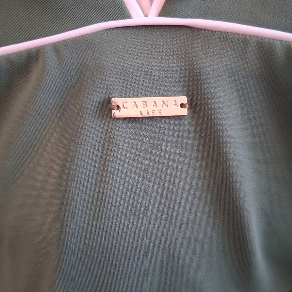 Cabana Life Del Sole Olive Green Panelef One Piece Swimsuit Size Medium NWT - Picture 5 of 7